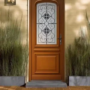 Porte d‘entrée Bois Vitrée Adele, H215 x L90 cm Côte Tableau p. Gauche GD MENUISERIES Commande En Gros