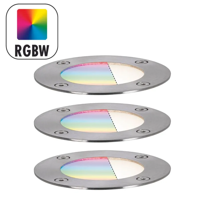 Populaire Spots encastrable extérieur LED RGBW multicolore compatible ZigBee IP65 3x3,6W 3x190 lumens 24V Kit de démarrage - Plug & Shine PAULMANN