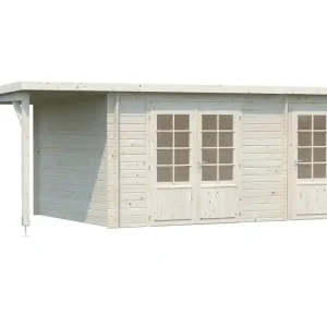 Prix Promo Abri de jardin en bois avec pergola 3,9m² Ella - 20,9 m² hors-tout - Livraison à domicile incluse - PALMAKO