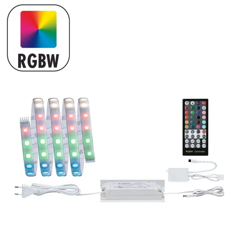 Prix Promo Ruban LED 1,5m prêt à l‘emploi multicolore + blanc IP44 18W 24V MAXLED 1000 PAULMANN