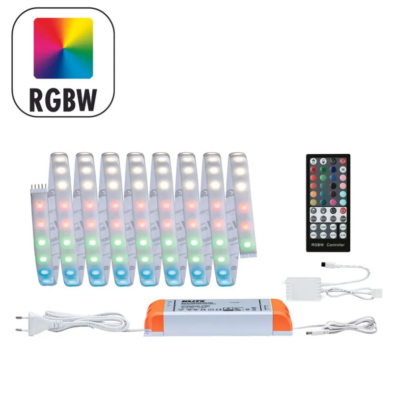 Offre Limitée Ruban LED 3m prêt à l‘emploi multicolore + blanc IP44 33W 24V MAXLED 1000 PAULMANN