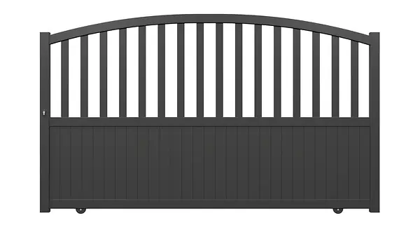 Portail coulissant Colby - Aluminium - Gris - 310x140cm ELSEALU Nouveauté