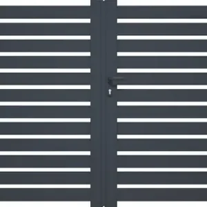 Portail alu battant Otis - Gris 7016STR - L.3000xH.1606mm ELSEALU Haute Qualité