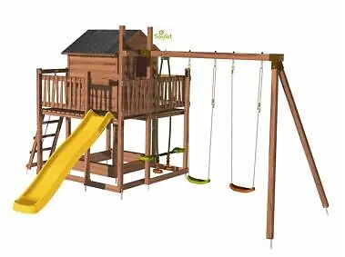 Aire de jeux en bois Tenerife - Marron - L.561xl.534xH.230cm CERLAND Seulement Aujourd'hui