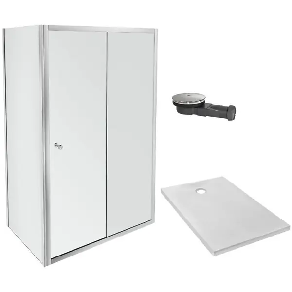 Commander Maintenant Receveur douche Ipso 140x80 + paroi coulissante angle + bonde JACOB DELAFON