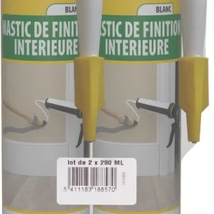 Vente Flash Lot de 2 mastics acryliques blancs 290 ml SOUDAL