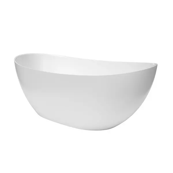 Swiss Aqua Technologies Mette 158x77 cm Baignoire îlot en marbre Coulé 280L, sans pieds, blanc, (SATMET1580) Prix Réduit