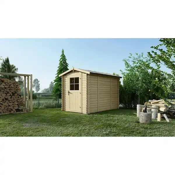 Quantité Limitée Abri de jardin en bois - 5.7m2 - 1.9x3m - Ep. 28mm - Couleur naturel - DOM662 ALTANKA