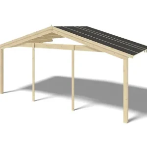 Promotion Avant-toit en bois 6x3m pour le chalet de jardin 6m, couleur naturel - DOM556 ALTANKA