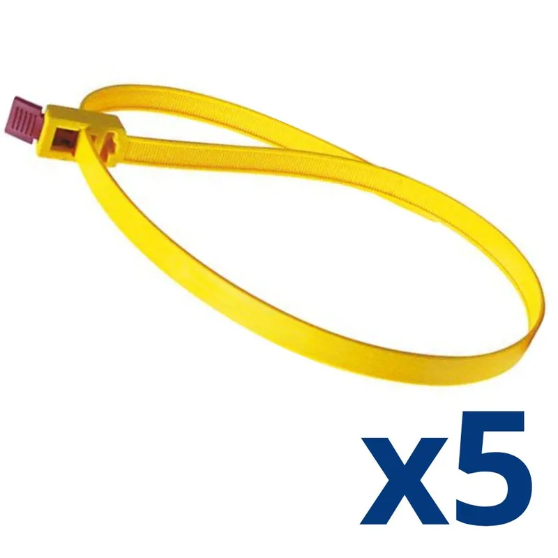 5 colliers de serrage réouvrables 750x13mm jaune - SPEEDY TIE HELLERMANN Prix Promo