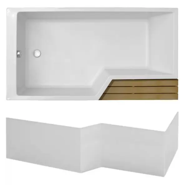 Populaire Pack baignoire bain douche antidérapante 170 x 90 Neo blanc mat version gauche + tablier JACOB DELAFON