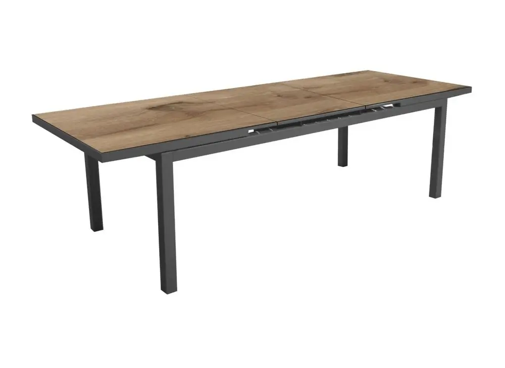Super Prix Table de jardin rectangulaire TERAMO en aluminium 180/240x90x77 cm PROLOISIRS