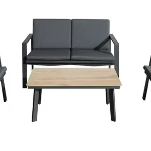 Prix Bas Salon de jardin SUNSET aluminium graphite 4 places - PROLOISIRS