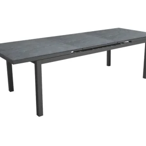 Table de jardin rectangulaire TERAMO en aluminium 180/240x90x77 cm PROLOISIRS Soldes