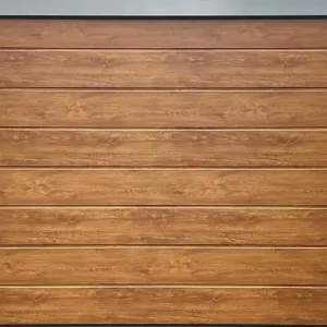 Quantité Limitée Porte de garage sectionnelle chêne doré motorisée l.240 x H.200 cm x Ep.40 mm SPADONE