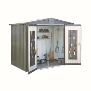 Abri de jardin Europa T3 - Gris quartz - L.244xl.156xH.203cm BIOHORT Haute Qualité