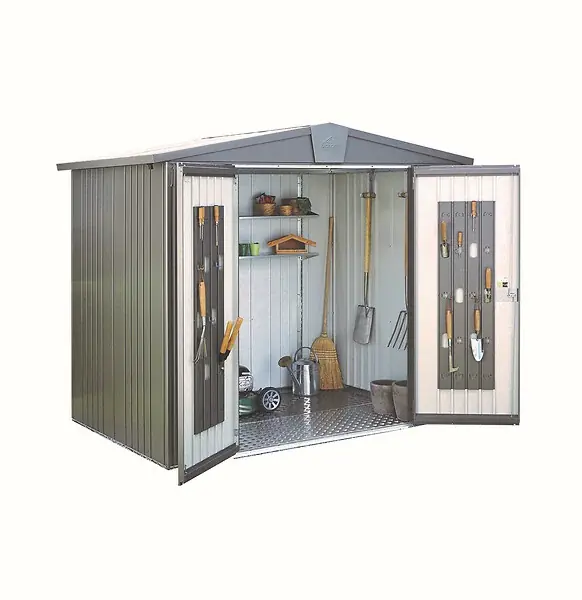 Abri de jardin Europa T3 - Gris quartz - L.244xl.156xH.203cm BIOHORT Haute Qualité