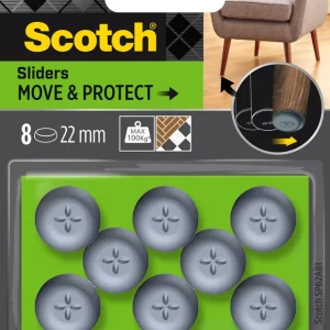 Glisseurs alvéolés adhésifs 22 mm gris par 8 SCOTCH Offre Spéciale
