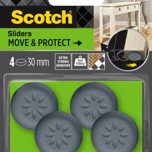 Jusqu'à Épuisement Des Stocks Glisseurs alvéolés adhésifs 30 mm gris par 4 SCOTCH