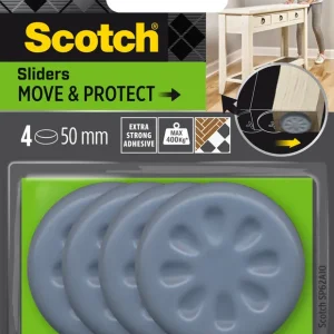 Réduction Glisseurs alvéolés adhésifs 50 mm gris par 4 SCOTCH