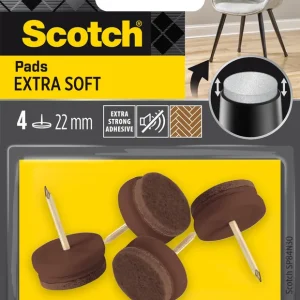 Populaire Patins feutre laine à clouer 22 mm marron par 4 SCOTCH