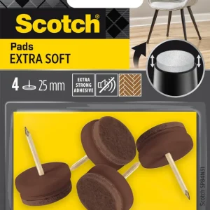 Patins feutre laine à clouer 25 mm marron par 4 SCOTCH Must-Have