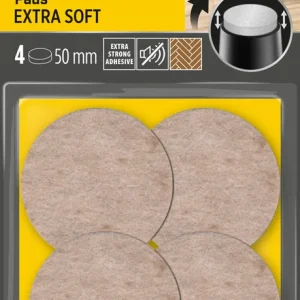 Prix Choc Patins feutre laine doux adhésif 50 mm beige par 4 SCOTCH