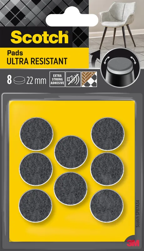 Patins ronds en feutre ultra résistants 22 mm par 8 SCOTCH Solde