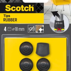 Top Vente Embouts enveloppants noirs caoutchouc 18 mm par 4 SCOTCH