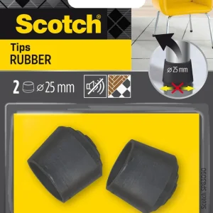 Must-Have Embouts enveloppants noirs caoutchouc 25 mm par 2 SCOTCH