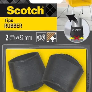 Haute Qualité Embouts enveloppants noirs caoutchouc 32 mm par 2 SCOTCH