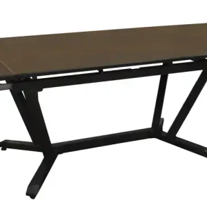 Nouveauté Table de jardin à rallonge VITA oxyde aluminium marron 180/280x100 cm - PROLOISIRS