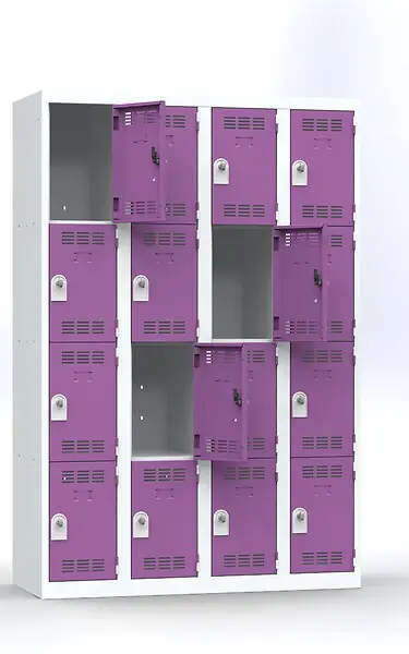 Achat Immédiat Vestiaire métallique 4 colonnes - 16 cases - Gris perle P.HENRY