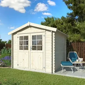 Prix Réduit Abri de jardin en bois Valence 1 - L.272xH.230xP.254cm WHITE WOOD