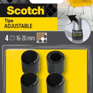 Embouts ajustables 16 à 20 mm noirs par 4 SCOTCH Meilleur Choix