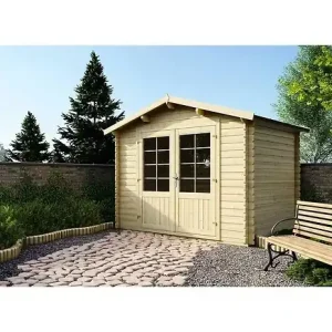 Prix Promo Abri de jardin en bois - 6m2 - 3x2m - Ep. 28mm - Couleur naturel - DOM420 ALTANKA