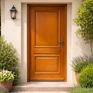 Top Vente Porte d‘entrée Bois Pleine Safran, H215 x L90 cm Côte Tableau p. Gauche, (Poignée, Barillet ref 010723NO) GD MENUISERIES
