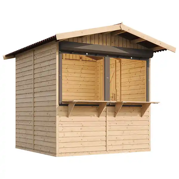 Réduction TIMBELA M149Z Maison de jardin en bois, Étal de marché en bois H232x253x263 cm/4 m2