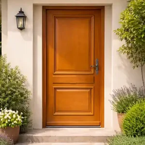 Populaire Porte d‘entrée Bois Pleine Safran, H215 x L90 cm Côte Tableau p. Gauche (Poignée, Barillet ref N158RPL -IN158RCI) GD MENUISERIES