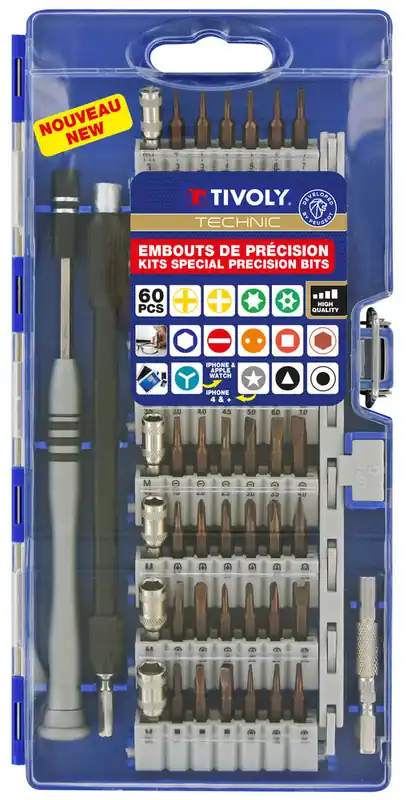Tournevis avec 60 embouts précision - TIVOLY Pas Cher