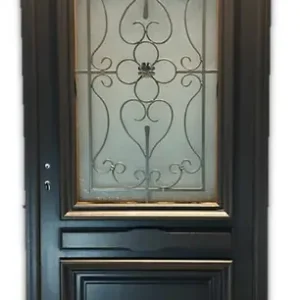 Populaire Porte d‘entrée Bois Vitrée Candice Gris Anthr, H215 x L90 cm p,Droit Côte Tableau GD MENUISERIES