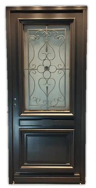 Populaire Porte d‘entrée Bois Vitrée Candice Gris Anthr, H215 x L90 cm p,Droit Côte Tableau GD MENUISERIES