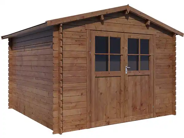 Abri de jardin en bois "Willow" - 9,3 m² - 28 mm - Marron HABITAT ET JARDIN Solde