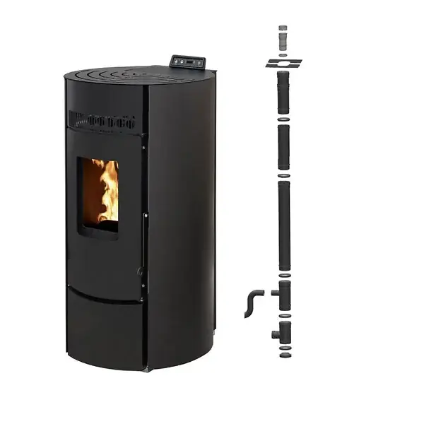 Offre Limitée Pack Poêle à granules LEANDRO 9 Etanche + Kit Conduit Vertical 80/125 - INTERSTOVES