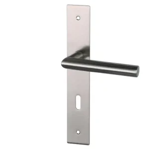 Vente Directe Poignées de porte sur plaques à clé Edison nickel mat ALPERTEC
