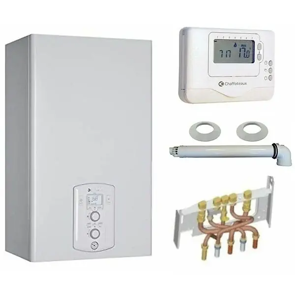 Satisfait Ou Remboursé Chaudière Gaz Condensation Urbia Green Chaffoteaux 25 kW Complète (Ventouse + Douilles + Dosseret) avec Thermostat Filaire