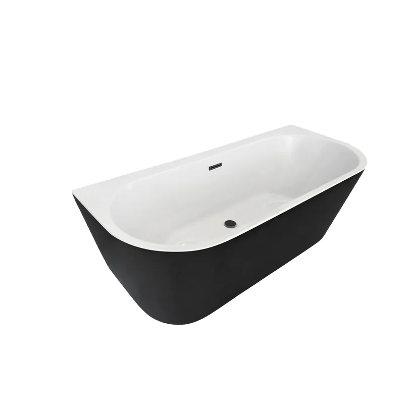 Baignoire semi-îlot noire 170 x 75 cm Bacara BALNEO Petit Prix