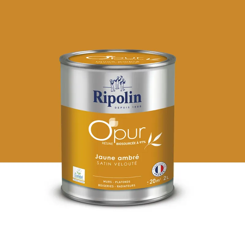 Affaire À Saisir Peinture O‘PUR Satin JAUNE AMBRE 2L - RIPOLIN