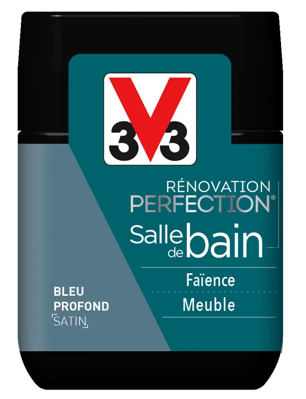 Affaire À Saisir Peinture de rénovation pour salle de bains finition satinée bleu profond 75 ml V33