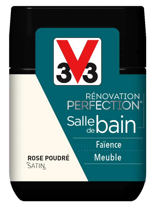 Nouvel Arrivage Peinture de rénovation pour salle de bains finition satinée rose poudré 75 ml V33